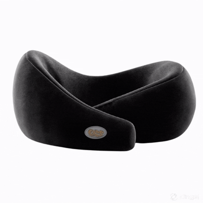 Flojo Neck Pillow 360° view showing 3D cervical contour, side wings and raised back support